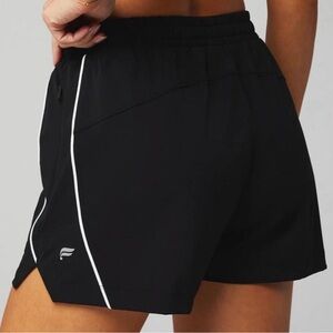 Fabletics Black Athletic Shorts with White Trim
